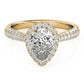 Multirow Pavé Halo Engagement Ring