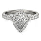 Multirow Pavé Halo Engagement Ring