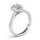 Multirow Pavé Halo Engagement Ring
