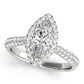 Multirow Pavé Halo Engagement Rings