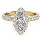 Multirow Pavé Halo Engagement Rings