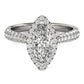 Multirow Pavé Halo Engagement Rings