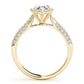 Multirow Pavé Halo Engagement Rings