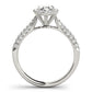 Multirow Pavé Halo Engagement Rings