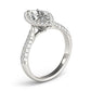 Multirow Pavé Halo Engagement Rings