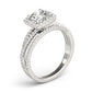 Multirow Twisted Shank Cushion Halo Engagement Ring
