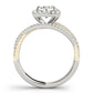 Multirow Twisted Shank Cushion Halo Engagement Ring