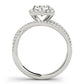 Multirow Twisted Shank Cushion Halo Engagement Ring