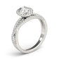 Multirow Oval Halo Engagement Ring