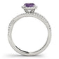Multirow Oval Halo Engagement Ring