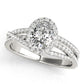 Multirow Oval Halo Engagement Ring