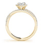 Multirow Oval Halo Engagement Ring