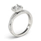 Multirow Twisted Shank Cushion Halo Engagement Ring