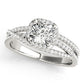 Multirow Twisted Shank Cushion Halo Engagement Ring