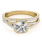 Multirow Twisted Shank Cushion Halo Engagement Ring