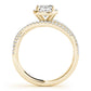 Multirow Twisted Shank Cushion Halo Engagement Ring