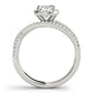 Multirow Twisted Shank Cushion Halo Engagement Ring
