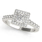 Antique Style Halo Milgrain Engagement Rings