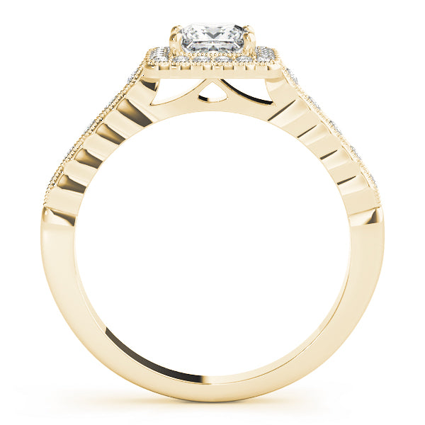 Antique Style Halo Milgrain Engagement Rings