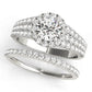 Multirow Pavé Round Halo Engagement Ring