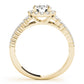 Multirow Pavé Round Halo Engagement Ring