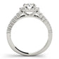 Multirow Pavé Round Halo Engagement Ring