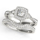 Antique Style Halo Milgrain Engagement Ring