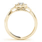 Antique Style Halo Milgrain Engagement Ring