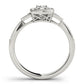 Antique Style Halo Milgrain Engagement Ring