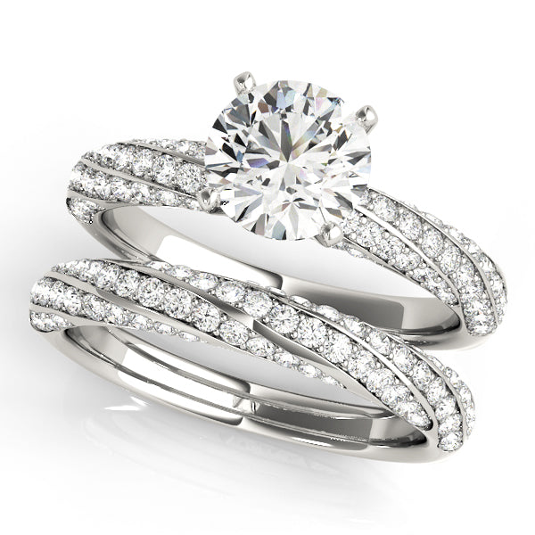 Twisting Pavé Engagement Ring
