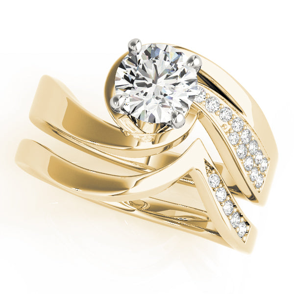 Bypass Accented Engagement Ring