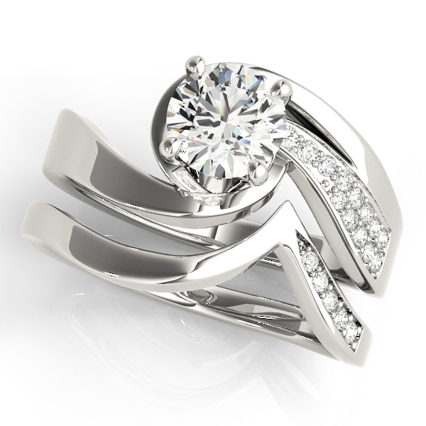 Bypass Accented Engagement Ring