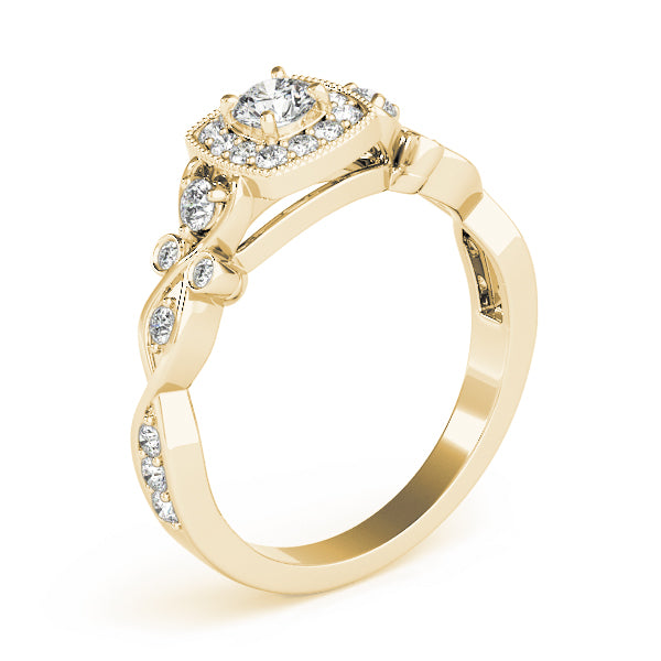Vintage Style Halo Engagement Rings