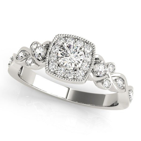 Vintage Style Halo Engagement Rings