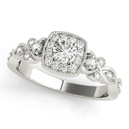 Vintage Style Halo Engagement Rings