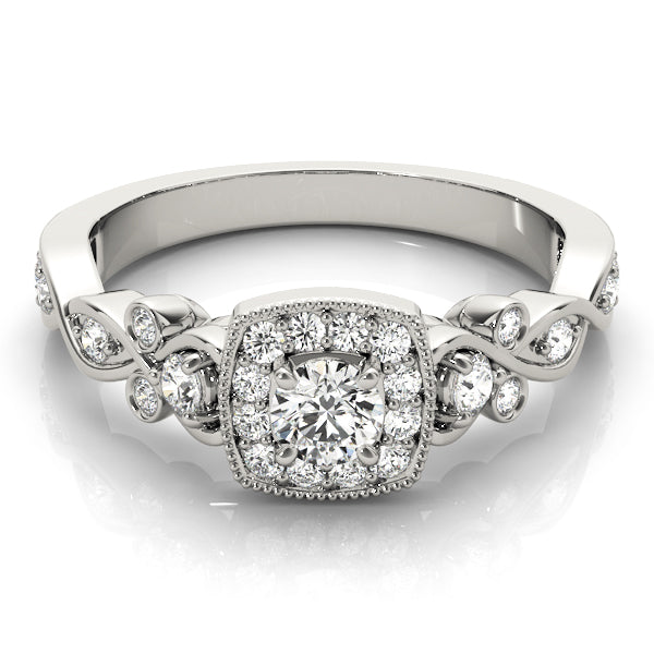 Vintage Style Halo Engagement Rings