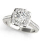 Single Row Halo Engagement Ring