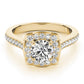 Single Row Halo Engagement Ring
