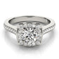 Single Row Halo Engagement Ring