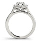 Single Row Halo Engagement Ring