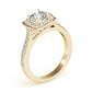 Single Row Halo Engagement Ring