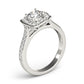 Single Row Halo Engagement Ring