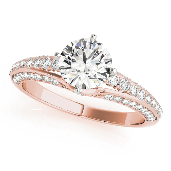 Multirow Pavé Engagement Ring