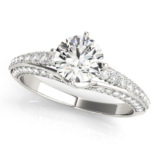 Multirow Pavé Engagement Ring