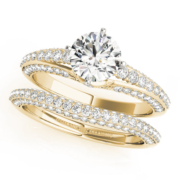 Multirow Pavé Engagement Ring