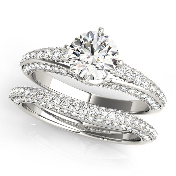 Multirow Pavé Engagement Ring