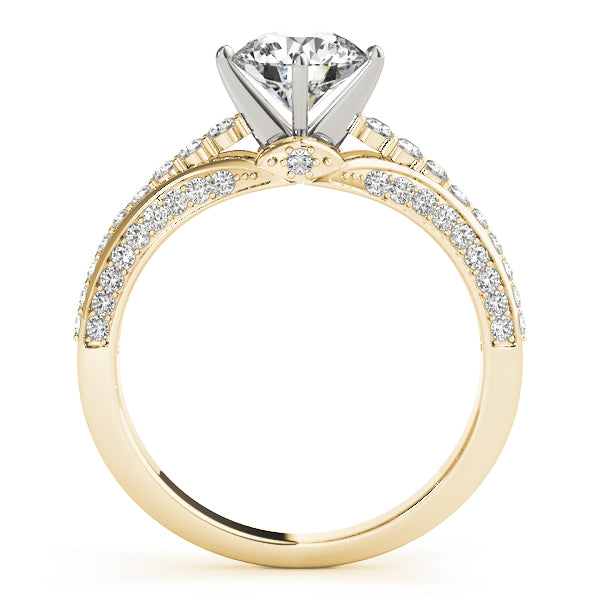 Multirow Pavé Engagement Ring