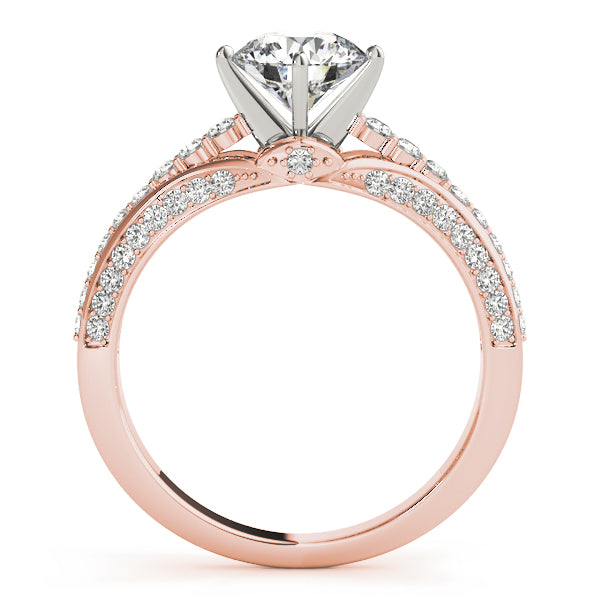Multirow Pavé Engagement Ring