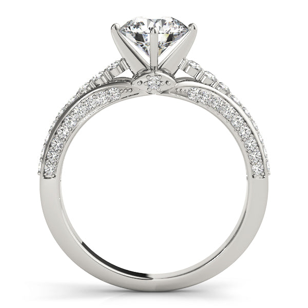 Multirow Pavé Engagement Ring