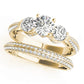 Vintage 3-Stone Pavé Hidden Halo Engagement Ring